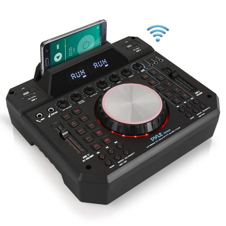 Pyle PMX6BU Wireless DJ Sound FX Bluetooth Stage & Studio Mixer System Karaoke Style Mic-Talkover, MP3/USB/SD Readers, FM Radio