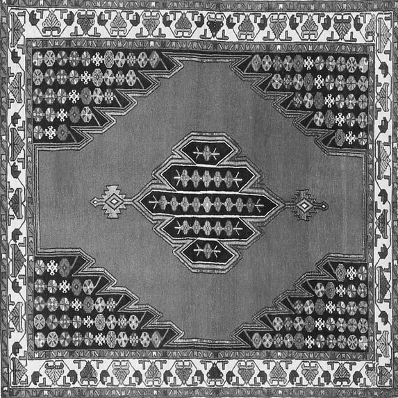 Ahgly Company Indoor Square Persian Gray Traditional Area Rugs, 8' Square
