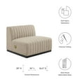 thumbnail image 3 of Modway Conjure Channel Tufted Upholstered Fabric Armless Chair in Black Beige, 3 of 7
