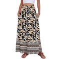 thumbnail image 3 of Asklazy Womens Boho Long Maxi Skirt A-Line Long Skirt with Pockets Elastic High Waist(S-2XL), 3 of 10