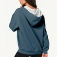 thumbnail image 4 of Augper Women Fashion Fleece Blouse Long Sleeve Tops Sweatshirt Pockets Drawstring Hoodied, 4 of 7