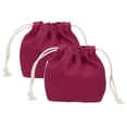 thumbnail image 1 of Uxcell 2 Pcs Bolsa de Maquillaje con Cordón, Bolsa Cosmética de Lona de 4.7" para Mujeres, Organizador de Artículos de Tocador para Viajes, Color Burdeos, 1 of 7