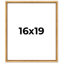 16x19 Frame Beaded Gold Solid Wood Picture Frame | 0.75 Inches Moulding Width | Liscio Oro