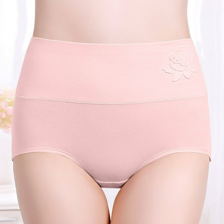 APEXFWDT 4 Pack Womens Underwear Bikini Panties Soft Hipster Panty Ladies Stretch Full Cover Briefs for Women Comfy Briefs Underpants L Pink