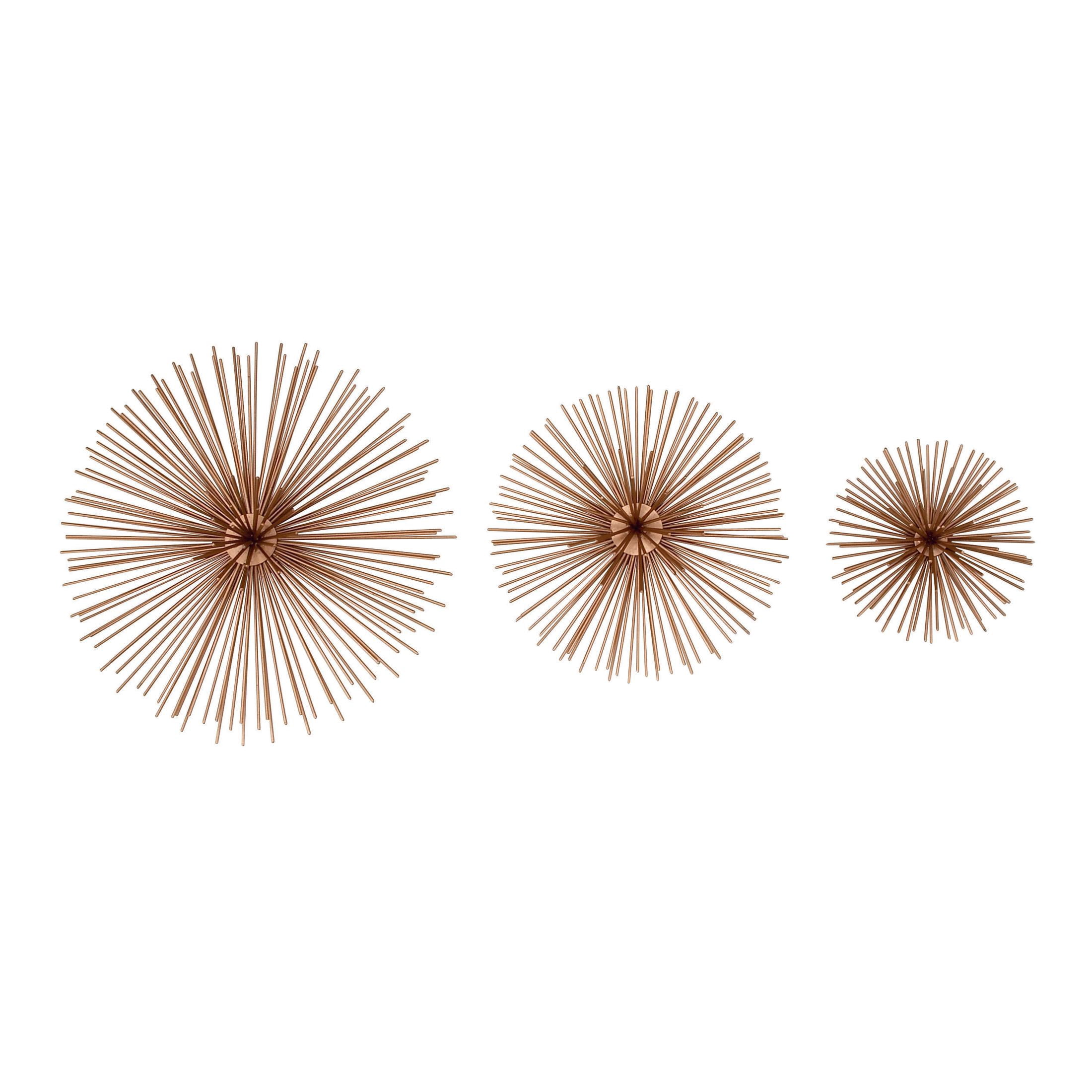 CosmoLiving by Cosmopolitan Copper Metal 3D Starburst Wall Decor (3 Count)