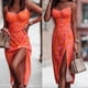 thumbnail image 2 of Vestido a media pierna con estampado sin mangas y cuello en V bohemio a la moda para mujer Fridja  hj5103, 2 of 9