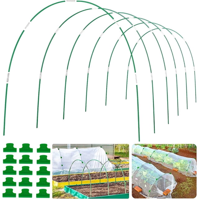 Fiudx Kit de Invernadero para Armar, Estructura de Soporte de Fibra de Vidrio, Protección Flexible para Plantas de Jardín, Red Ultrafina Contra Insectos, Resistente Al Viento y La Lluvia, Protección
