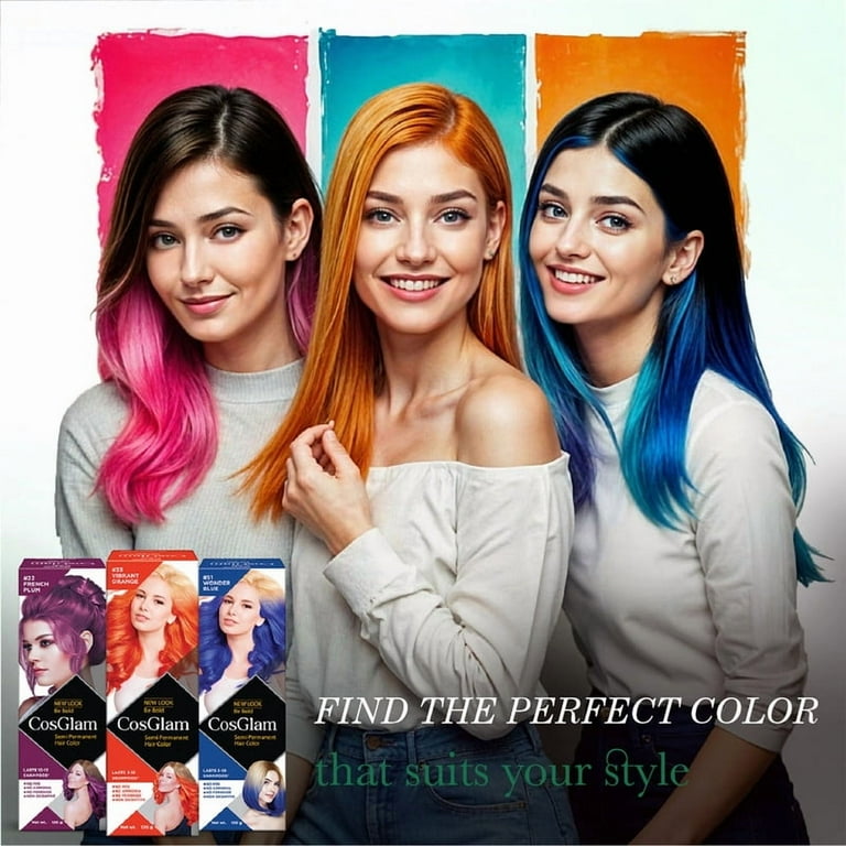 Cosglam Semi Permanent Green Hair Color Dye, Full Coverage