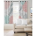thumbnail image 2 of Teal Red Coastal Blackout Curtains, Light Blocking Print Window Curtains, Summer Lobster Coral Nautical Thermal Insulated Window Drapes for Living Room Kitchen Cafe 2 Panels, 55"W x 39"L, 2 of 9