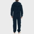 thumbnail image 4 of fartey Hooded Jumpsuits for Men Solid Color Fleece One Piece Pajamas Warm Pockets Long Sleeve Full Zip Plus Size Sleepwear, S-5XL, 4 of 6