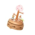 thumbnail image 4 of Caja de música de madera Caja de música giratoria Lindos adornos creativos de conejos Decoración del hogar para niños Mujeres Regalo de cumpleaños del, 4 of 9