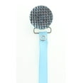 thumbnail image 2 of Light Blue Quilted Crystal Pacifier Clip with Solid Ribbon, 2 of 4