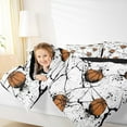 thumbnail image 4 of Feelyou Modern Basketball Teens Queen Comforter Set, Ball Sports Lover Bedding Sets, Cartoon Geometric Reversible Bedding Comforter Set, Ultra Soft Home Decor, 3pcs, 4 of 8