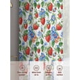 thumbnail image 7 of Strawberry Semi Sheer Curtains 96 Inch Length 2 Panels Set, Summer Botanical Blue Spring Floral Sheer Kitchen Curtain Privacy Voile Window Curtain for Living Room Bedroom Rod Pocket Drapes, 7 of 7