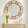 thumbnail image 5 of 30" Round Wall Mirror with Gold Metal Frame, Art Deco Glam Sunburst Decorative Mirror for Living Room, Entryway, Vanity, Accent Wall Decor, 5 of 9