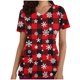 thumbnail image 2 of Fiudx Ropa de Mujer Blusa de Manga Corta con Cuello En V para Mujer, Uniforme de Trabajo, Impresión de Bolsillo, 2 of 5