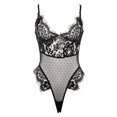 thumbnail image 1 of VISgogo Body de lencería sexy para mujer, traje con forma de tres puntos de tentación de malla con perspectiva sexy de encaje VISgogo moda, 1 of 6