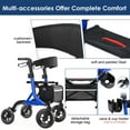 thumbnail image 6 of MAXWALK All-Terrain Rollator Walker for Seniors, 10" Rubber Wheels Foldable Walker with Padded Seat, Adjustable Mobility Walking Aid, Blue, 6 of 10
