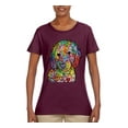 thumbnail image 3 of Dean Russo Sweet Poodle Dog Lover Womens Graphic T-Shirt, Maroon, Large, 3 of 6