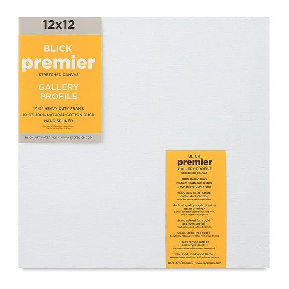 Blick Premier Stretched Cotton Canvas - Gallery Profile, Splined, 12" x 12"