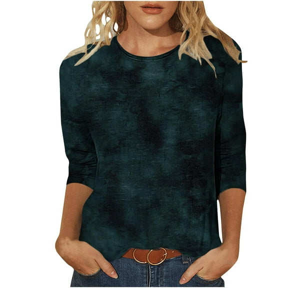 Women Blouse 3/4 Sleeve Petite, Professional Work Blouses for Women Fashion 2022 Tops For Women Trendy Women Casual Tops And Blouses Generic Womens Tops Hide Belly