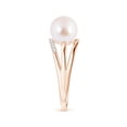 thumbnail image 3 of ANGARA Japanese Akoya Cultured Pearl Triple Split Shank Ring in 14K Rose Gold for Women | June Birthstone, Birthday, Anniversary, Jewelry Gift for Women | Pearl Ring, 3 of 9