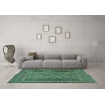 thumbnail image 3 of Ahgly Company Indoor Round Southwestern Turquoise Blue Country Area Rugs, 3' Round, 3 of 4