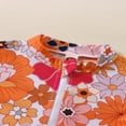 thumbnail image 4 of Baby Girls Romper Swimwear Long Sleeve Floral/Shell Print Bathing Suit with Hat, 4 of 7