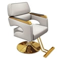 thumbnail image 1 of Silla Sillón Barberia Estética - Blanco con Dorado - Fijo - Redonda, 1 of 4