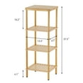 thumbnail image 3 of Bamboo Bathroom Shelf, 4-Tier Bathroom Storage Shelf, Multifunctional Storage Rack for Living Room Bedroom Kitchen, Space Saver, 3 of 8