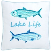 Gone to the Lake Embroidered Decorative Pillow