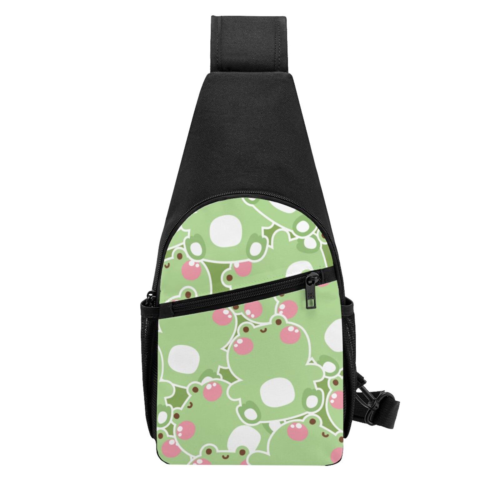 Xecao's Cute Frog2 Print Sling Bag: A Versatile Chest, Shoulder, and Crossbody Backpack for Casual Days Out, Perfect for Both Men and Women