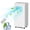 White nameplate, variant on 8,000 BTU Portable AC Unit, Cools up to 350 Sq. Ft., 3-in-1 Cooling/Fan/Dehumidifier, Energy Saving Air Conditioner with Remote Control & 24H Timer