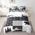 thumbnail image 2 of Manfei Jungle Bear Bedding Comforter Set 7pcs for Men, Woodland Wildlife Queen Bedding Sets, Rustic Farmhouse Patchwork Reversible Queen Sheet Sets, Lightweight Room Decor, 2 of 7