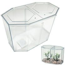 1 Dual Betta Hex Kit Tank Pet Aquatic Fishes Aquarium Habitat Office Home Decor