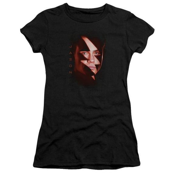 Power Rangers Jason Bolt Junior Women's T-Shirt Sheer Black