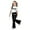 0-Black697, variant on Kiijoy Girls New York Print Short Sleeve T-Shirt Flared Pants Outfit Set, Sizes 7-13
