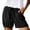 Black, variant on Black Polyester Leisure Solid Color Solid Color Weekend Shorts Shrink-to-Fit Elastic Waist Women's Shorts, Womens Comfy Drawstring Splice Casual Elastic Waist Pocketed Loose Shorts Pants