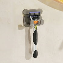 Razor Holder for Shower Stainless Steel Razor Holder Hooks Bathroom Non Perforated Waterproof Self-Adhesive Shaver Holder Hanger Hook Wall Hanger for Plug Hat Bag Storage Hook With Two Hooks