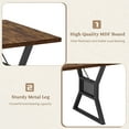 thumbnail image 2 of 71 Inch Large Rectangle Dining Table for 4-6 People, Farmhouse Kitchen Table with Sturdy Metal Legs & Easy-to-Clean Tabletop, Suitable for Dining Rooms, Living Rooms, Vintage, 2 of 13