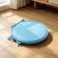 thumbnail image 2 of 12 Inch Round Outdoor Cushions for Patio Furniture - Thick Waterproof & Fade-Resistant Chair Cushion with Ties, Non-Slip Circle Seat Pads for Kitchen Dining Chairs, Light Blue, 2 of 5