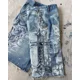 thumbnail image 2 of Pantalones cortos de mezclilla con estampado de grafiti y diseño personalizado de Y2K para patinetas callejeras, pantalones casuales sencillos de cintura alta estilo Harajuku de longitud media, 2 of 5