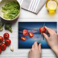 thumbnail image 3 of Nature Cutting Board, Wooden Pier Tops Remain in Lake with Sunset Mirror Image out Different Perspectives, Decorative Tempered Glass Cutting and Serving Board, Small Size, Royal Blue, by Ambesonne, 3 of 5