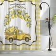 thumbnail image 2 of Summer Lemon Truck Shower Curtain, Direct From Farm Country Watercolor Yellow Plaid Waterproof Shower Curtain Set with 12 Hooks Lightweight Bath Curtains Fabric Bathroom Decor 72x78 Inches, 2 of 9