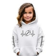 thumbnail image 2 of Big Girls Hoodies Sweatshirts Kids Pullover Football Print Hooded Sweatshirt Casual Warm Jacket Clothing White Size 9-10T, 2 of 4
