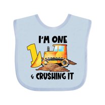 Inktastic I'm 1 and Crushing It Construction 1st Birthday Boys or Girls Baby Bib