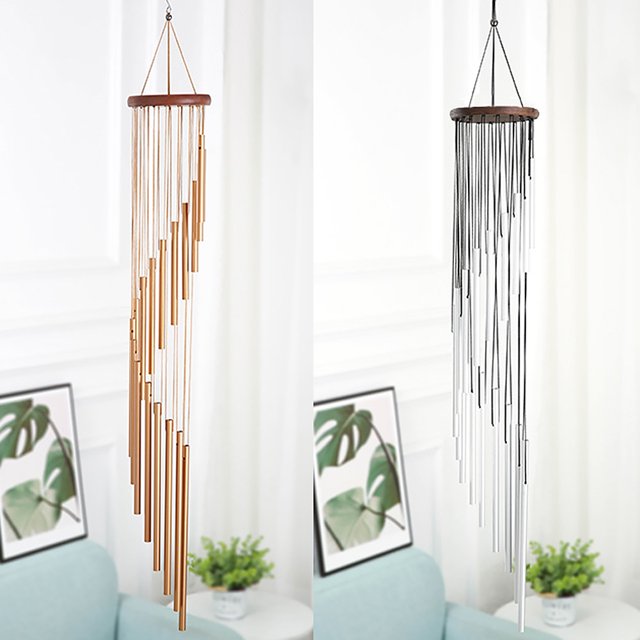 Gwong Decoración hogareña 90 cm aluminio 18-tubo viento chimes jardín ventana al aire libre balcón adorno casero Gwong 21044398