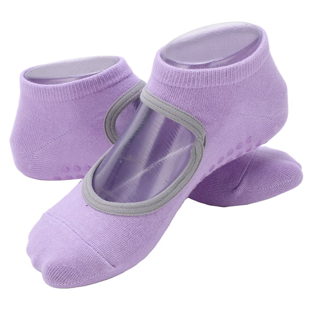 1 Par/set De Calcetines De Pilates Transpirables Para Mujer, Calcetines De Yoga Antideslizantes Con Espalda Descubierta Para Deportes De Fitness
