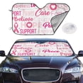 thumbnail image 3 of Lsque Breast Cancer Pink Ribbons Awareness (2) Car Windshield Sun Shade | Accordion Folding Style Auto Shade for Car Truck SUV Van | Blocks UV Rays Sun Visor Protector | Medium, 3 of 7