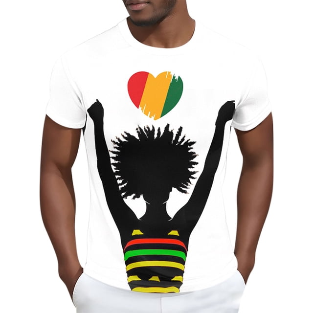 T-Shirt à Manches Courtes Imprimé pour Homme à Col Rond, Respirant, Haut Décontracté d'Été, Polyester Spandex